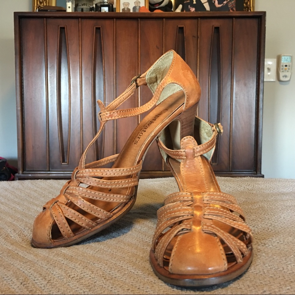 Leather Sandal Heels Vintage Captivators